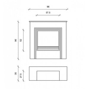 Biocamino design  da terra bioetanolo bianco cm 96 x 35 x h 96