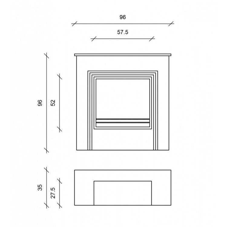 Biocamino design  da terra bioetanolo bianco cm 96 x 35 x h 96