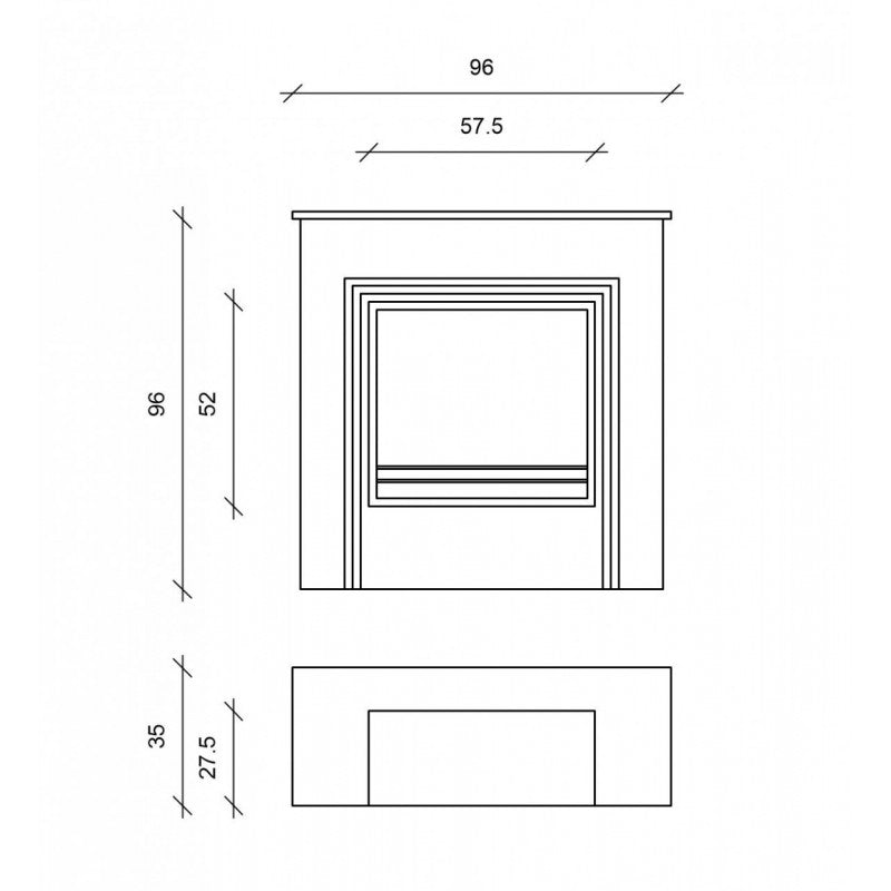 Biocamino design  da terra bioetanolo bianco cm 96 x 35 x h 96