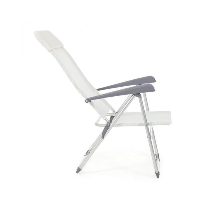 Garden lounge chair in aluminum and White CROSS fabric 58x62,5x h110 cm