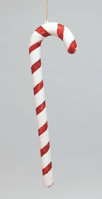 Bastone Cm.35 Bianco/Rosso In Bst Con Manichetta decorazione di Natale