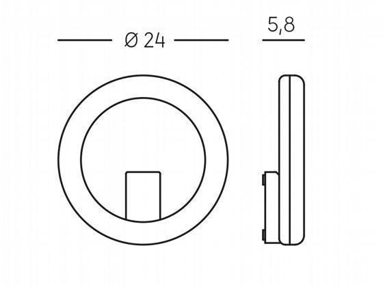 Applique Led 20W 4000K  linea omega  grafite