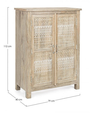 Mobile 2 ante Mayra in legno naturale 79x40x112h cm