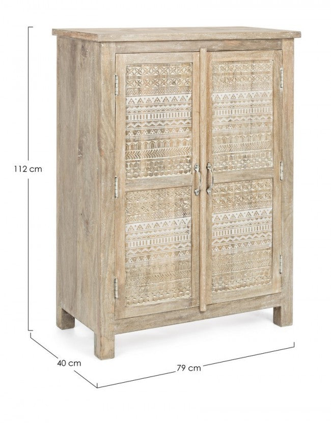 Mobile 2 ante Mayra in legno naturale 79x40x112h cm