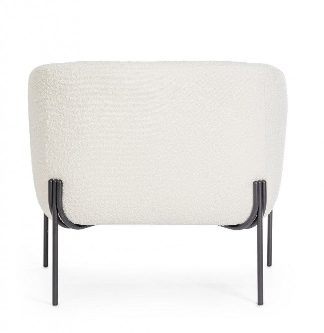 Poltrona Claudine bianco bouclé 78x74x73