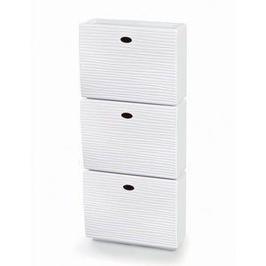 Scarpiera componibile ante a ribalta Wave tris bianco 51x17x118 H cm Domopak