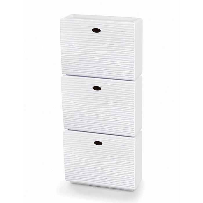 Scarpiera componibile ante a ribalta Wave tris bianco 51x17x118 H cm Domopak