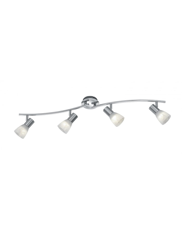 Lampada da Soffitto 4 Spot E14 Orientabili Levisto Nichel Trio Lighting