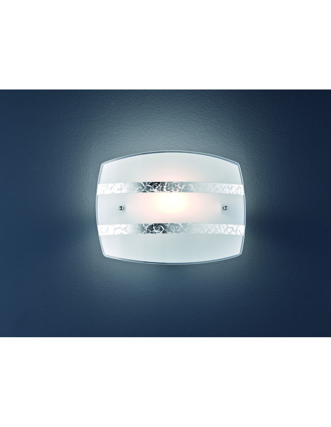 Applique Rettangolare Vetro Bianco Argento Nikosia Trio Lighting