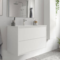 Mobile bagno sospeso Mango80 bianco opaco con lavabo 2 cassetti 80x45x54h