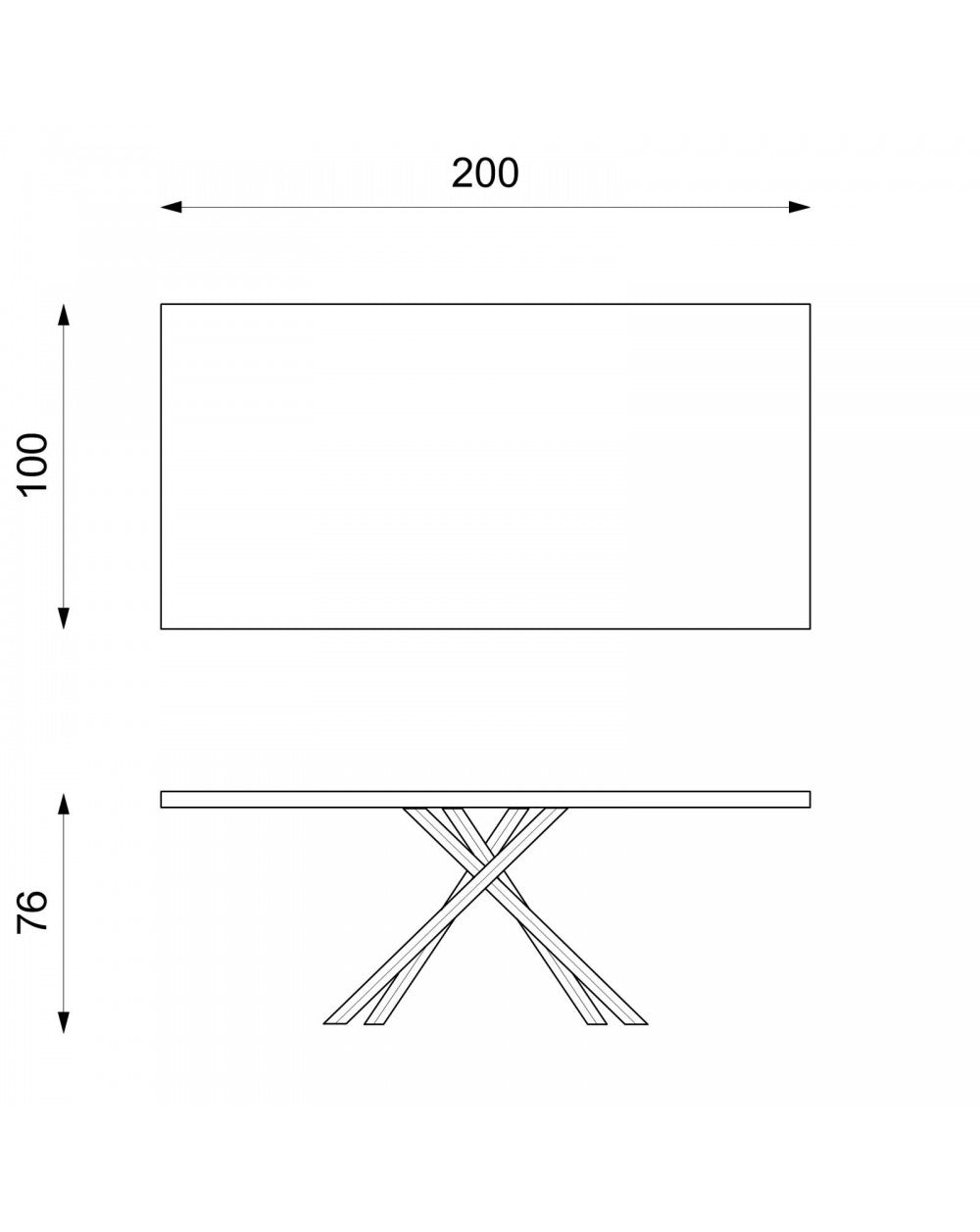 Tavolo Fisso 200 x 76 H cm - Spike