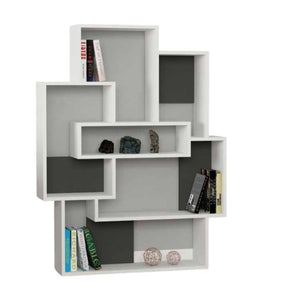 Libreria Barce bianco antracite 101x22x132h