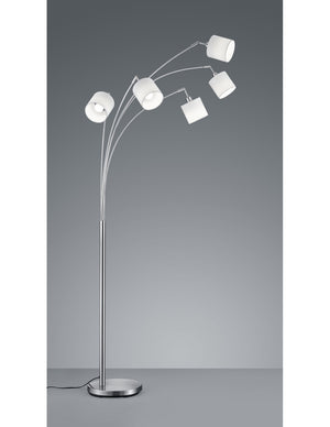 Piantana Tommy Nichel 5xE14 Tessuto Bianco H200 cm Trio Lighting