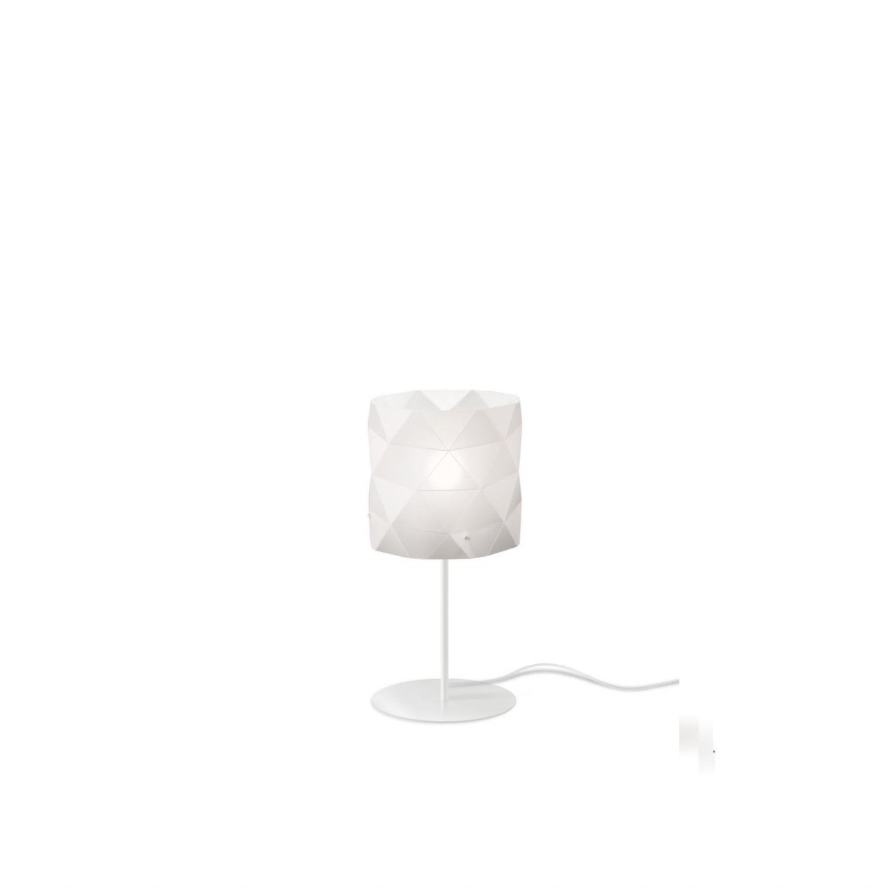 Lampada da Tavolo Base e Stelo Bianco in Metallo Cm. 13 x 36h