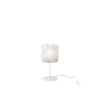 Lampada da Tavolo Base e Stelo Bianco in Metallo Cm. 13 x 36h