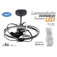 Lampadario a led con ventilatore e telecomando cm 86