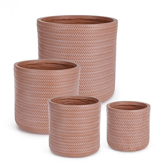 Set4 P.Vaso Tressage Cil Terracotta