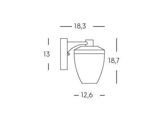 Applique In Basso E27  linea ficus  grafite