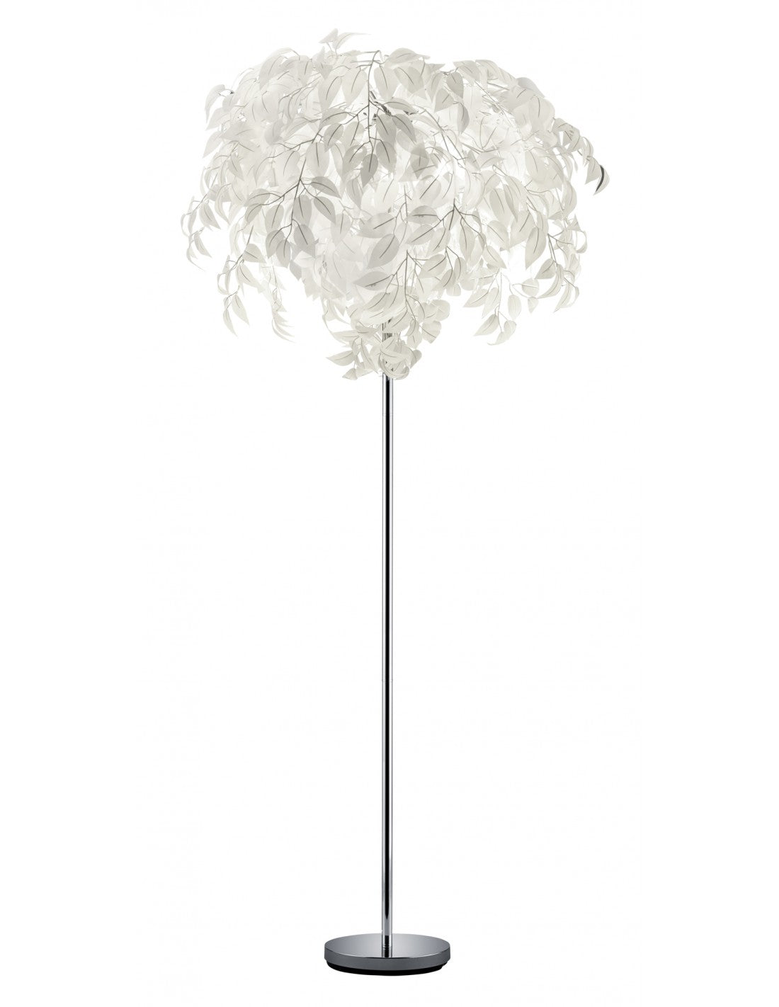 Piantana 3 Luci Foglie Decorative Bianche Leavy Trio Lighting