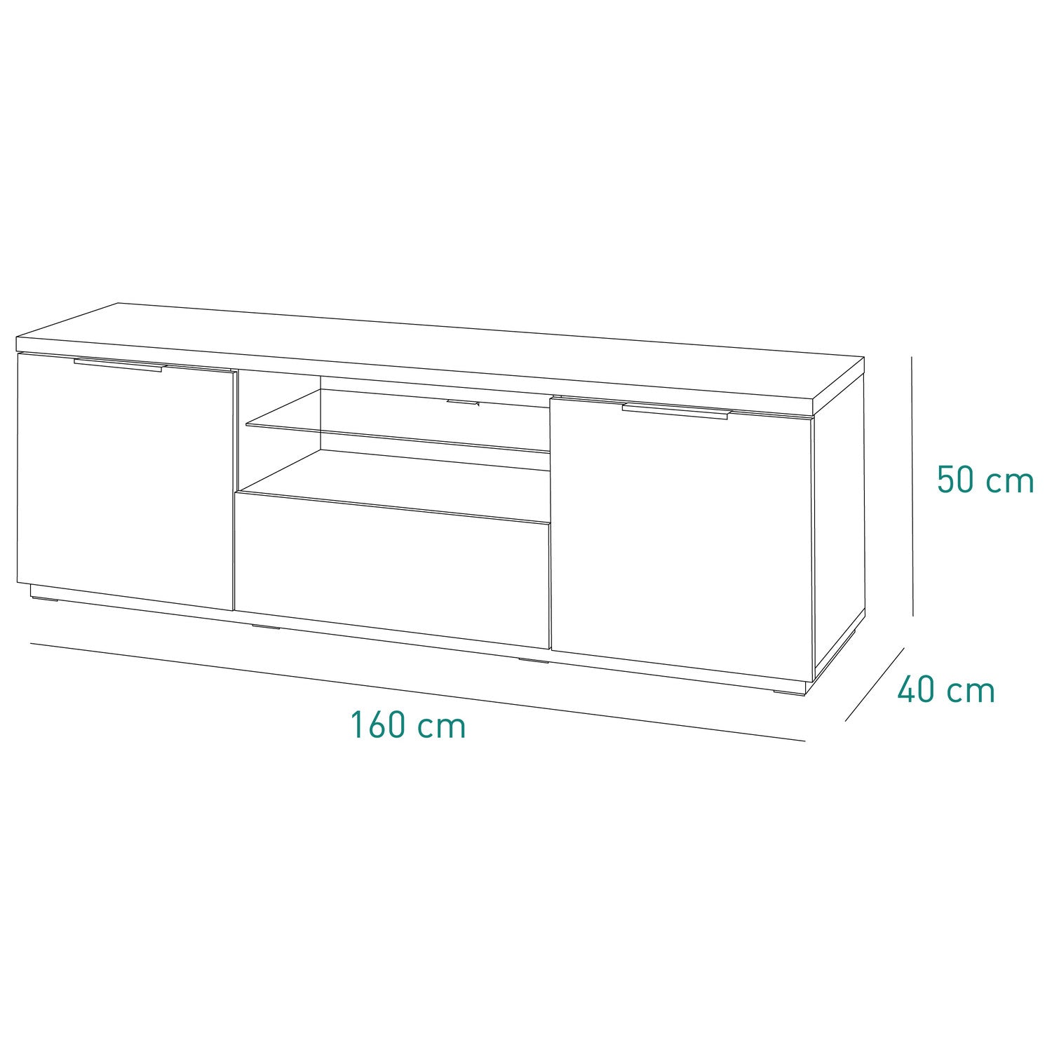 Mobile porta TV Mundi 2 ante e 1 ribalte