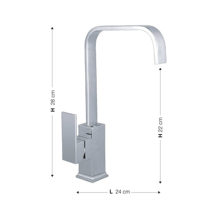 Rubinetto miscelatore da cucina finitura cromo h. 28x24 cm EFFEZ