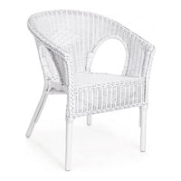 Poltrona in rattan bianco Alliss - Dimensioni: 58x61x74 cm