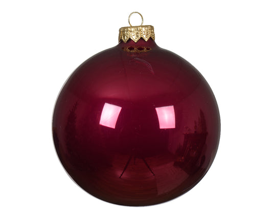 Palline di Natale in vetro rosso 8cm x 6 pz