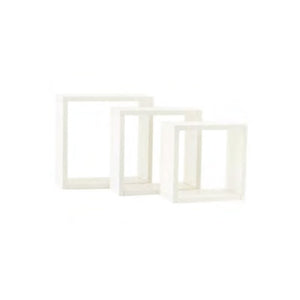 Set tre cubi  da parete mensola bianco frassinato 35-31-27x15 cm