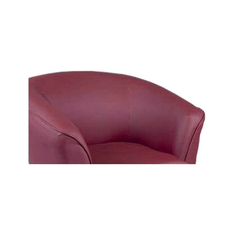 Poltroncina  rivestita in ecopelle bordeaux 75x66xh.76 cm