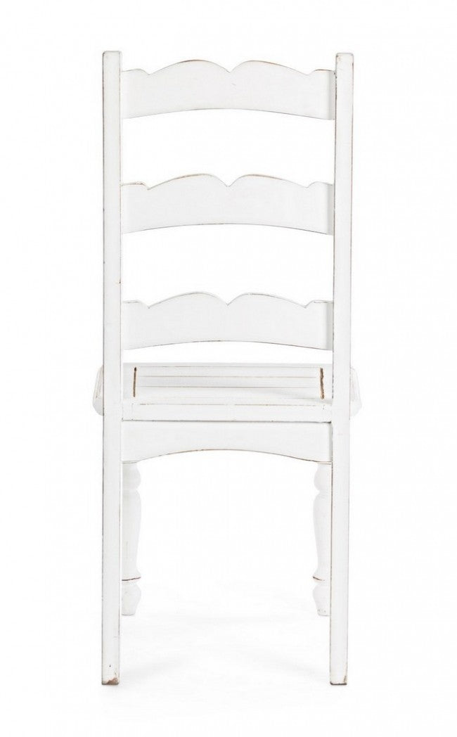 Sedia Colette in legno stile rustico bianco shabby