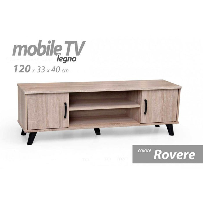 Mobile salotto basso porta tv madia rovere  cm 120 x 33 x 40 h