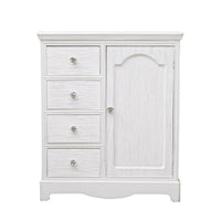 Credenza in MDF un anta quattro cassetti Bianca BLANC 66x32,5x h80 cm