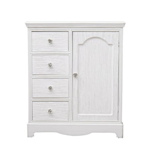 Credenza in MDF un anta quattro cassetti Bianca BLANC 66x32,5x h80 cm