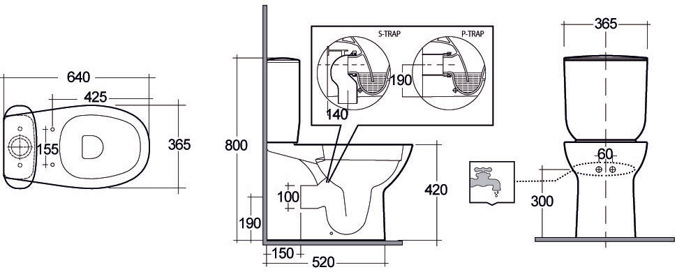 Vaso Monoblocco Filo Muro Rimless Morning