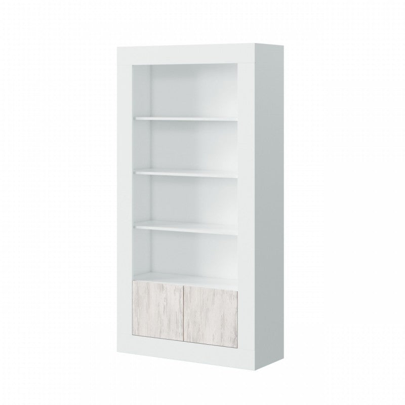 Libreria salotto moderna bianca con ante cm 94 x 35 x 181 h