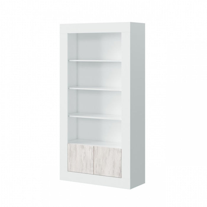 Libreria salotto moderna bianca con ante cm 94 x 35 x 181 h