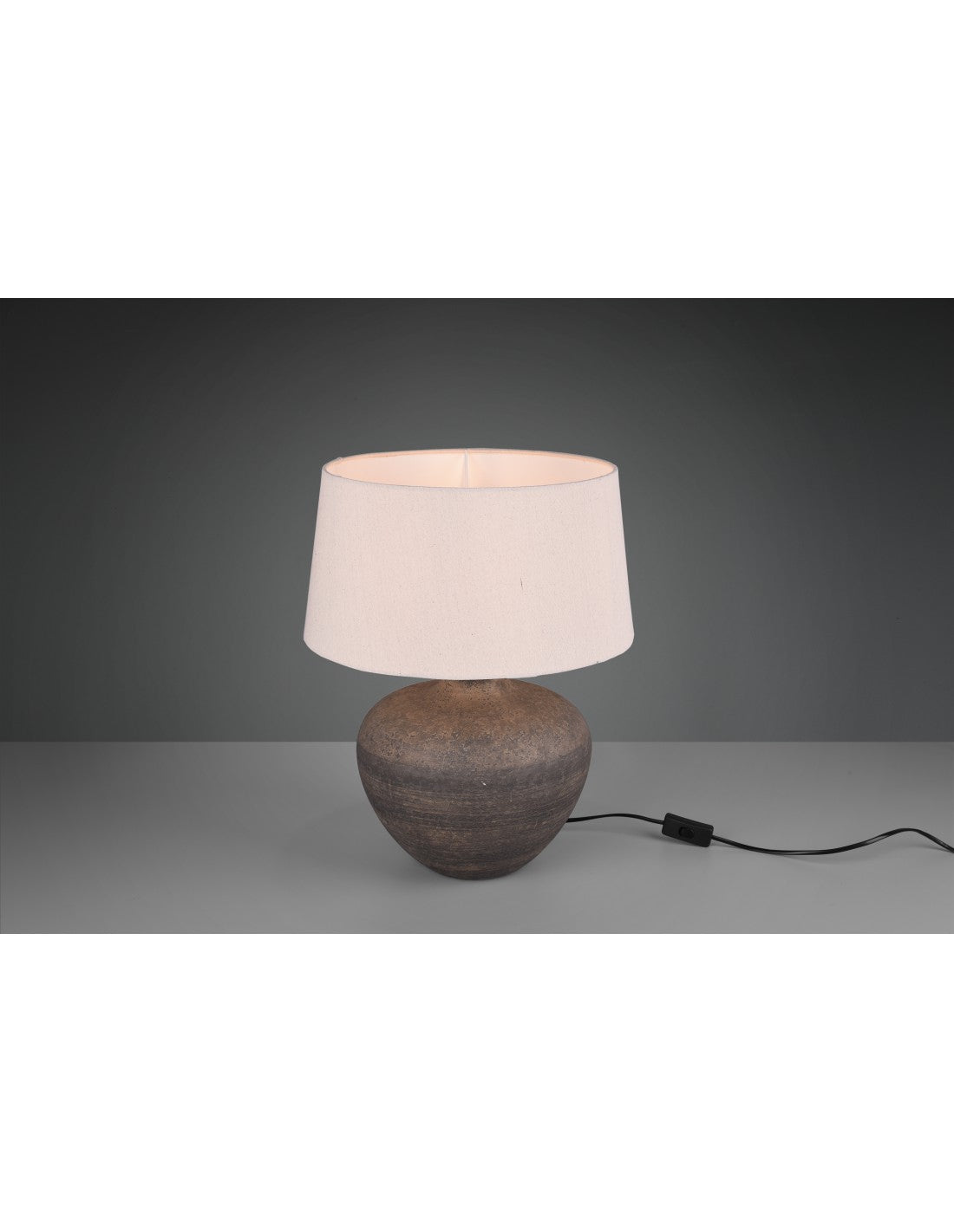 Lume Base Ceramica Paralume Sabbia Lou Ø38 cm Trio Lighting