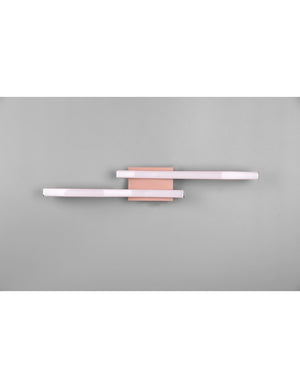 Plafoniera Soffitto Design Doppia Bacchetta Led 4000k Route Oro Rosa Trio Lighting