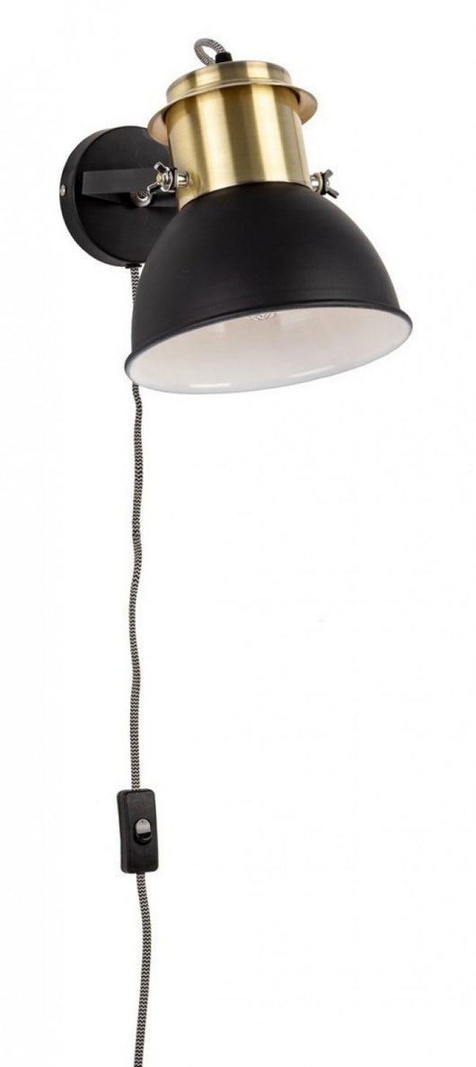 Lampada da parete ottone-nero D.19x30