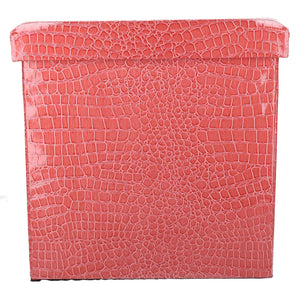 Puff ecopelle rosso quadro cm30x30h30