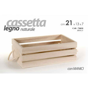 Cassetta decorativa decoupage centrotavola legno cm 21 x 13 x 7 h