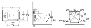 Vaso sospeso Metropolitan rimless - Fissaggio nascosto