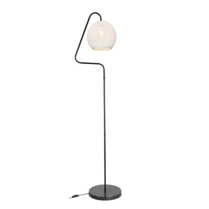 Lampada da terra a stelo Yumak MDL4256 grigio e paralume tessuto bianco EFFEZ