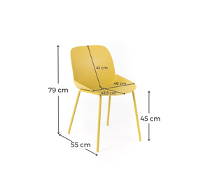 4x Sedia in polipropilene 55cm x 46cm H. 79cm