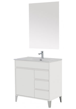 Composizione bagno Linea Mondo Laccato Bianco un' anta tre cassetti 82x47x h85 cm