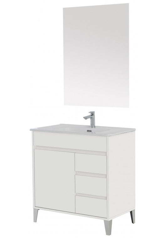 Composizione bagno Linea Mondo Laccato Bianco un' anta tre cassetti 82x47x h85 cm