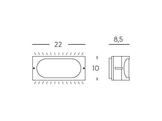 Applique E27  linea dive  bianco