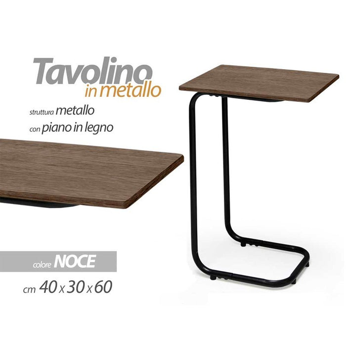 Tavolino da divano servetto noce cm 40 x 30 x 60 h