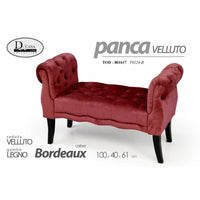 Panca scendiletto in velluto bordeaux cm100 x 40 x 61 h