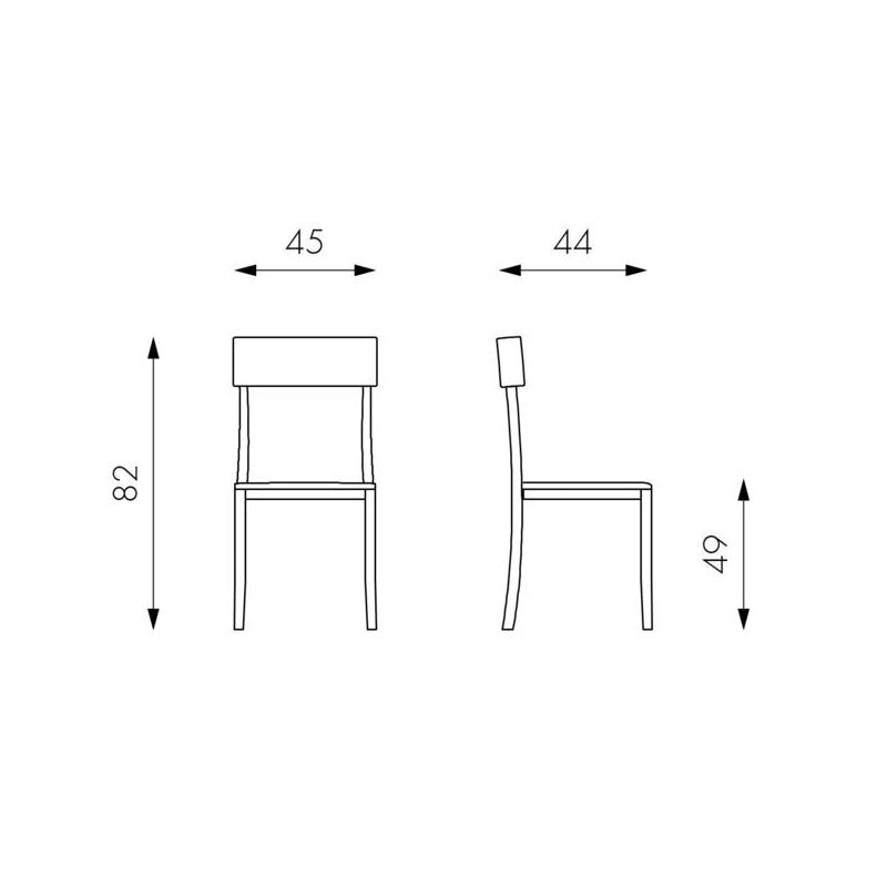 4xSedia in legno laccato tortora con seduta in similpelle 445xh. 82 cm